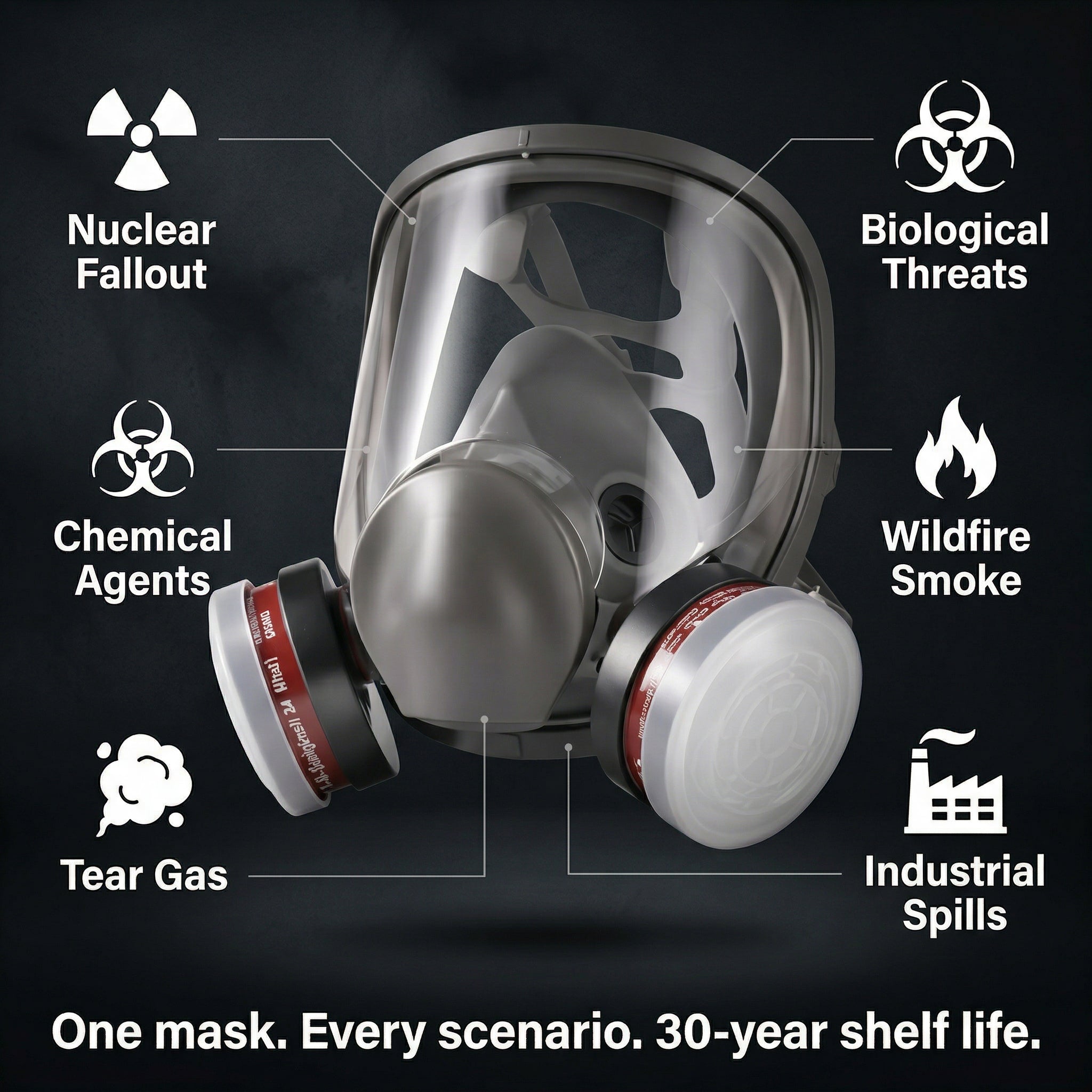 Gas Mask + Nuclear Filter Kit